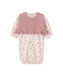 petit main / プティマイン ロンパース | ニットベスト付き2WAYオール