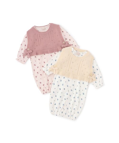 petit main / プティマイン ロンパース | ニットベスト付き2WAYオール | 詳細11