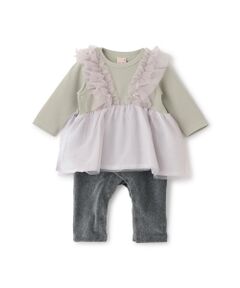 petit main / プティマイン ロンパース | チュールフリルカバーオール