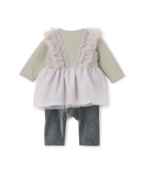 petit main / プティマイン ロンパース | チュールフリルカバーオール | 詳細1