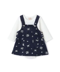 petit main / プティマイン ロンパース | 花柄ジャンスカセットアップ