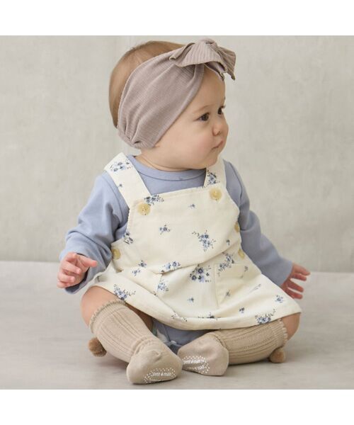 petit main / プティマイン ロンパース | 花柄ジャンスカセットアップ | 詳細1