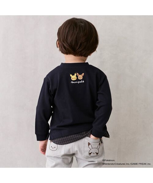 petit main / プティマイン Tシャツ | 【monpoke】刺繍キャラ長袖T | 詳細1