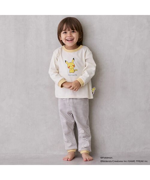 petit main / プティマイン ルームウェア | 【monpoke】スムースパジャマ(アイボリ-)