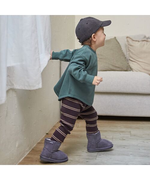 petit main / プティマイン その他パンツ | 【ウォッシャブル】マルチボーダーニットレギパン | 詳細1