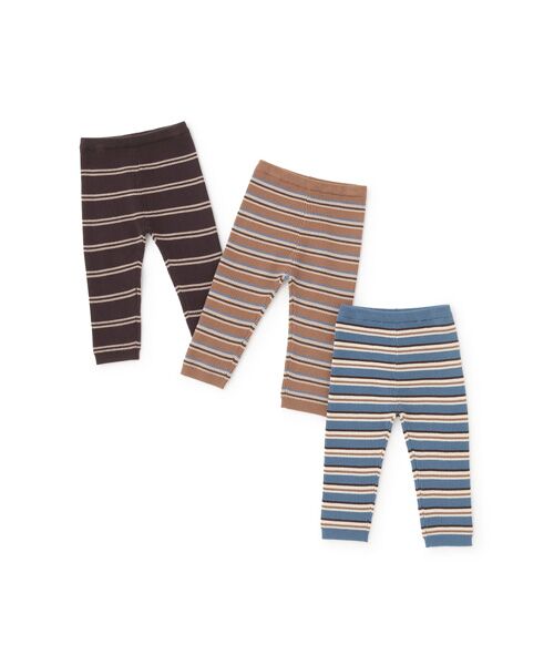 petit main / プティマイン その他パンツ | 【ウォッシャブル】マルチボーダーニットレギパン | 詳細14