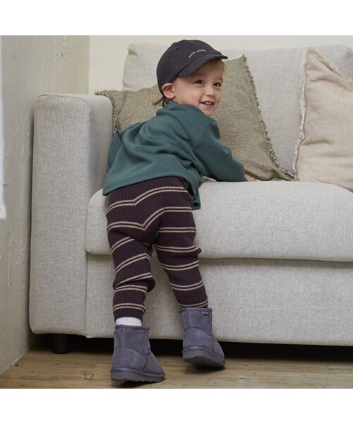 petit main / プティマイン その他パンツ | 【ウォッシャブル】マルチボーダーニットレギパン | 詳細2