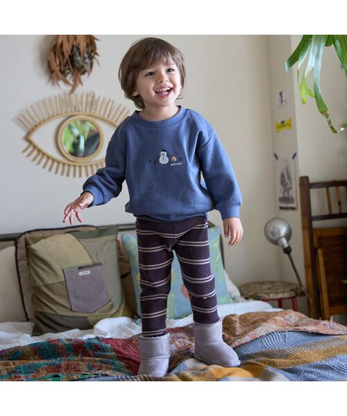 petit main / プティマイン その他パンツ | 【ウォッシャブル】マルチボーダーニットレギパン | 詳細3