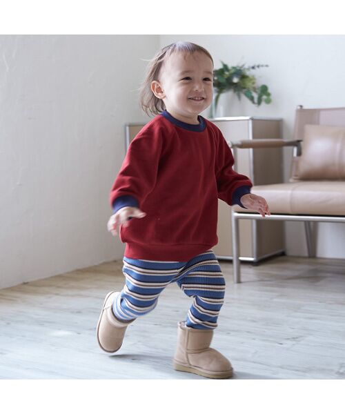 petit main / プティマイン その他パンツ | 【ウォッシャブル】マルチボーダーニットレギパン | 詳細5