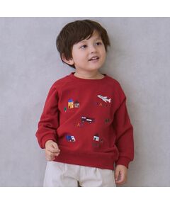 petit main / プティマイン スウェット | 働く車刺繍トレーナー