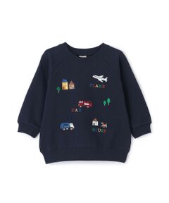 petit main / プティマイン スウェット | 働く車刺繍トレーナー