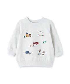 petit main / プティマイン スウェット | 働く車刺繍トレーナー