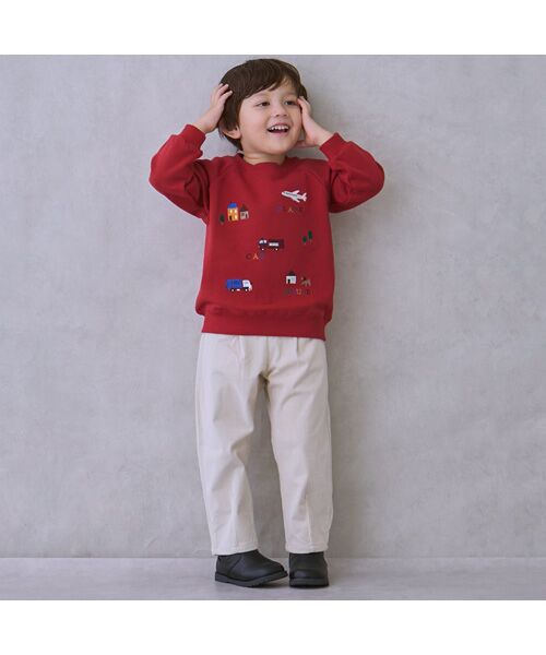 petit main / プティマイン スウェット | 働く車刺繍トレーナー | 詳細1