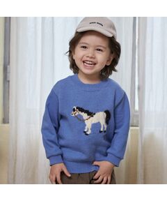 petit main / プティマイン スウェット | ニット柄ドッキングトレーナー