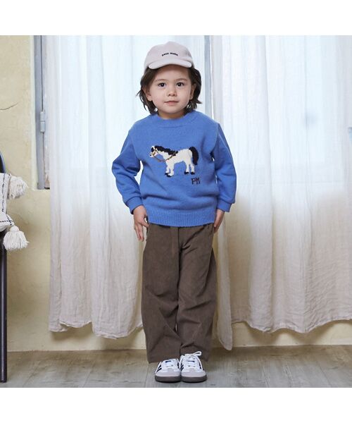 petit main / プティマイン スウェット | ニット柄ドッキングトレーナー | 詳細2