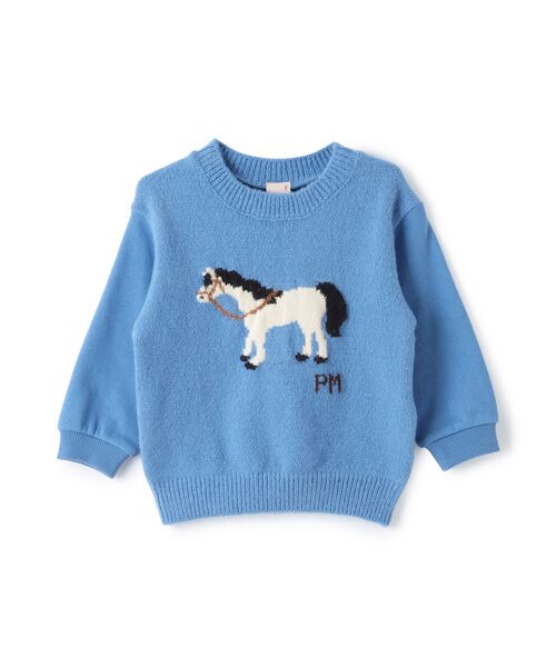 petit main / プティマイン スウェット | ニット柄ドッキングトレーナー | 詳細4