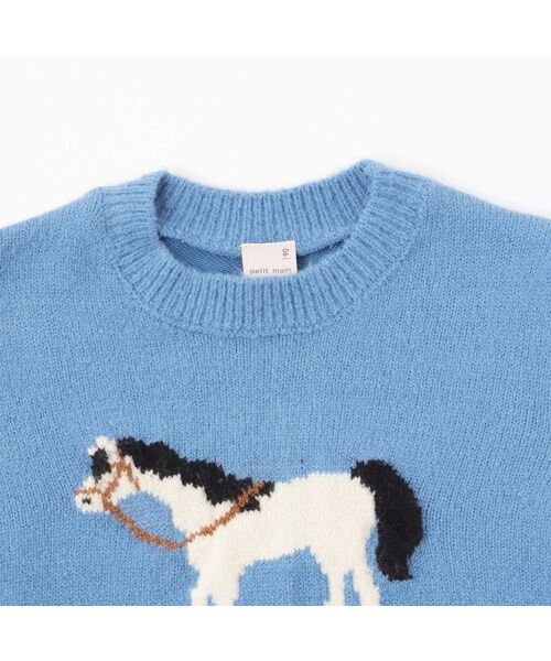petit main / プティマイン スウェット | ニット柄ドッキングトレーナー | 詳細6