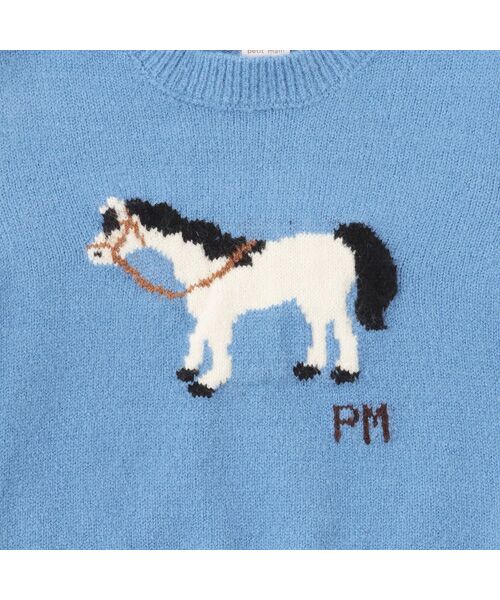petit main / プティマイン スウェット | ニット柄ドッキングトレーナー | 詳細7