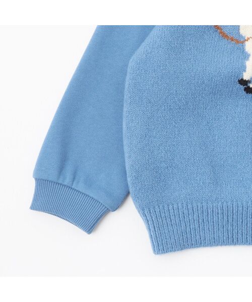 petit main / プティマイン スウェット | ニット柄ドッキングトレーナー | 詳細8