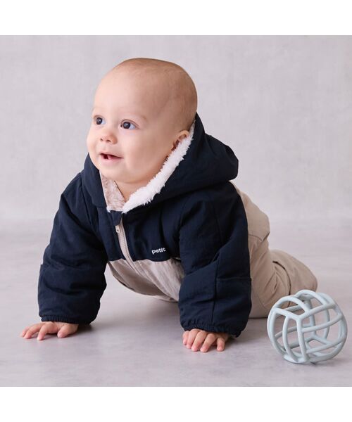 petit main / プティマイン ベビー・キッズウエア | 配色切替ジャンプスーツ | 詳細1