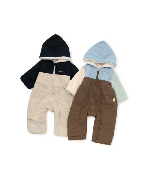 petit main / プティマイン ベビー・キッズウエア | 配色切替ジャンプスーツ | 詳細12