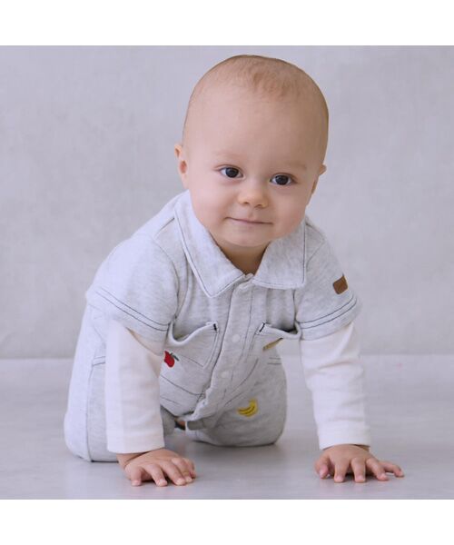 petit main / プティマイン ロンパース | 総刺繍衿つきカバーオール | 詳細1