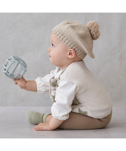 petit main / プティマイン ロンパース | クロシェベスト付きカバーオール | 詳細1