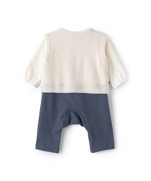 petit main / プティマイン ロンパース | クロシェベスト付きカバーオール | 詳細7