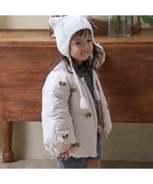 petit main / プティマイン ブルゾン | 【リンク】ちびリボン中綿ジャケット | 詳細1