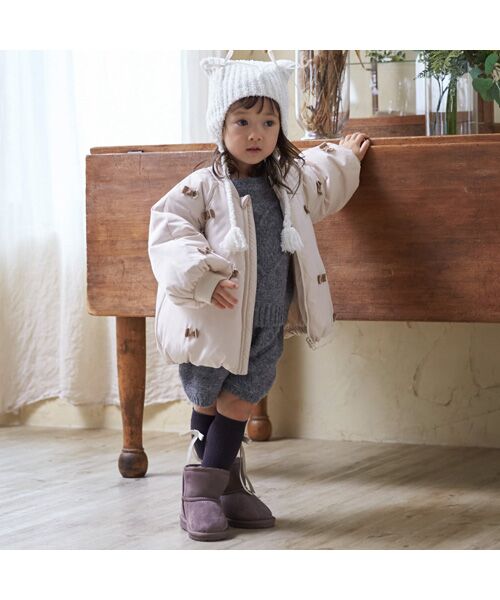 petit main / プティマイン ブルゾン | 【リンク】ちびリボン中綿ジャケット | 詳細2