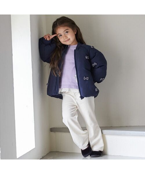 petit main / プティマイン ブルゾン | 【リンク】ちびリボン中綿ジャケット | 詳細4