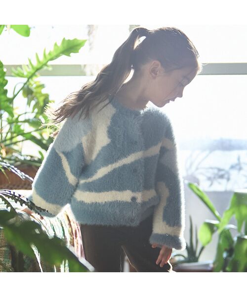 petit main / プティマイン カーディガン・ボレロ | 【リンク】シャギーニット柄カーディガン | 詳細1