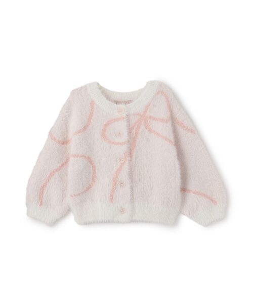 petit main / プティマイン カーディガン・ボレロ | 【リンク】シャギーニット柄カーディガン(アイボリ-)