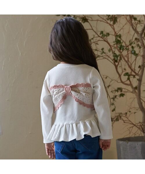 petit main / プティマイン Tシャツ | 【リンク】クロシェドッキング長袖T | 詳細1