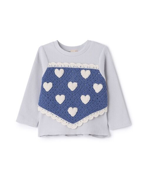 petit main / プティマイン Tシャツ | 【リンク】クロシェドッキング長袖T | 詳細13