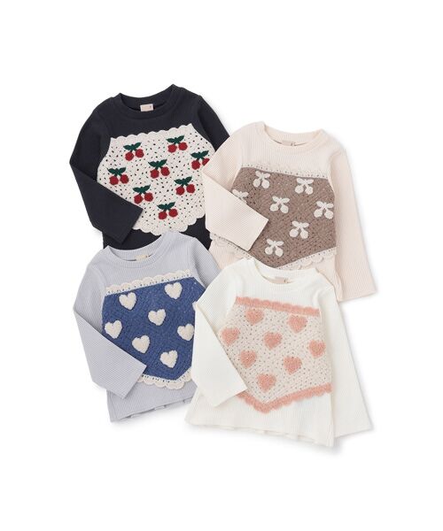 petit main / プティマイン Tシャツ | 【リンク】クロシェドッキング長袖T | 詳細19