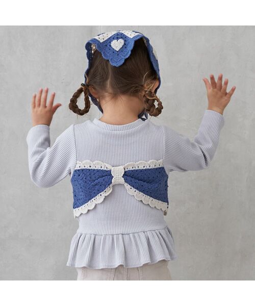 petit main / プティマイン Tシャツ | 【リンク】クロシェドッキング長袖T | 詳細3