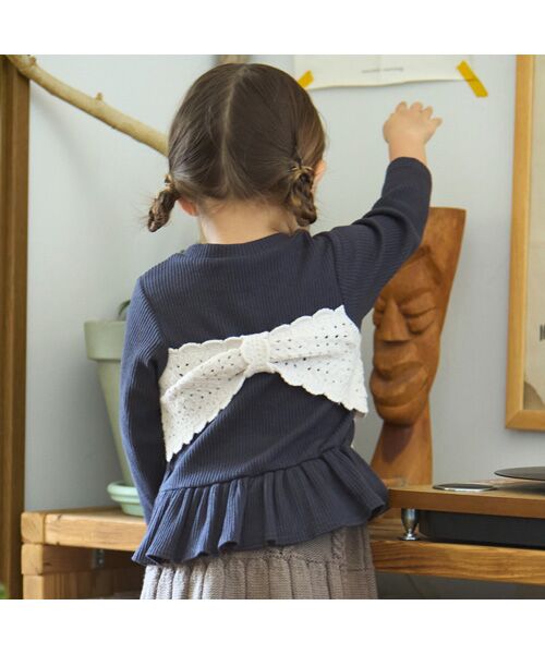 petit main / プティマイン Tシャツ | 【リンク】クロシェドッキング長袖T | 詳細5