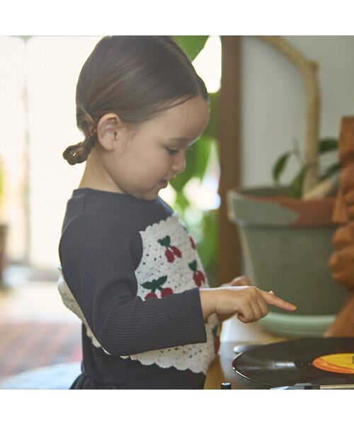 petit main / プティマイン Tシャツ | 【リンク】クロシェドッキング長袖T | 詳細6