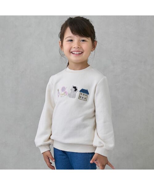 petit main / プティマイン スウェット | 【フワノビット】アソートアップリケトレーナー(アイボリ-)