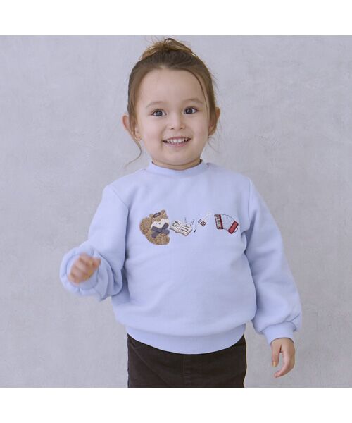 petit main / プティマイン スウェット | 【フワノビット】アソートアップリケトレーナー(サックス)