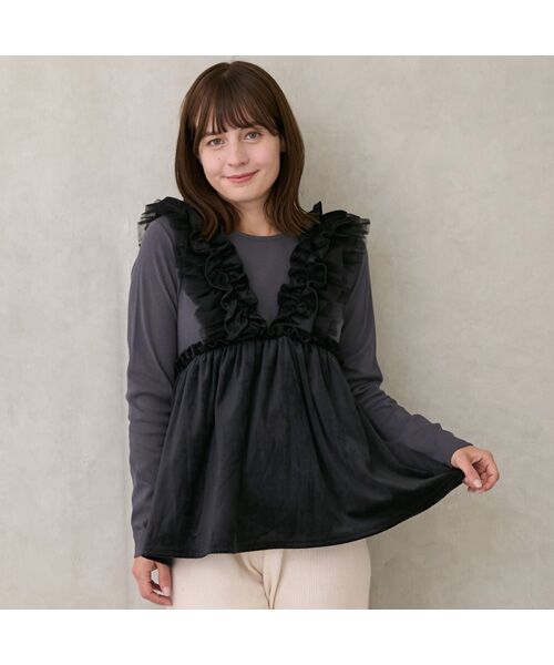petit main / プティマイン チュニック | 【リンク】ドッキングフリルチュニック | 詳細3