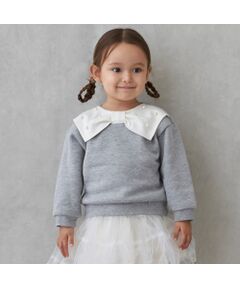 petit main / プティマイン スウェット | 【裏起毛/リンク】リボン衿トレーナー