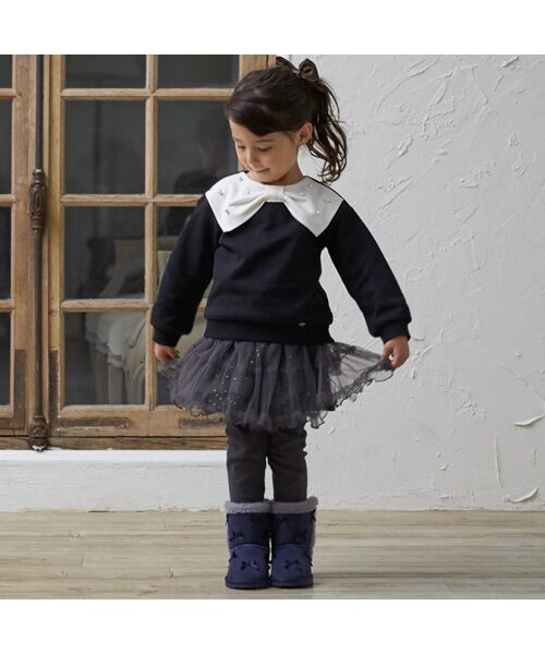 petit main / プティマイン スウェット | 【裏起毛/リンク】リボン衿トレーナー | 詳細1