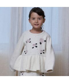 petit main / プティマイン ニット・セーター | 【フワモチット/リンク】お花パールニット