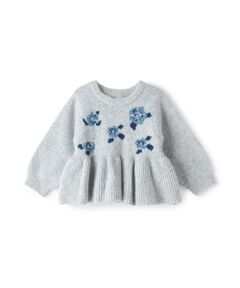 petit main / プティマイン ニット・セーター | 【フワモチット/リンク】お花パールニット