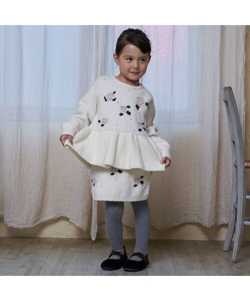 petit main / プティマイン ニット・セーター | 【フワモチット/リンク】お花パールニット | 詳細2