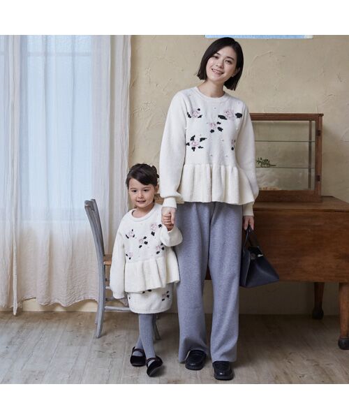 petit main / プティマイン ニット・セーター | 【フワモチット/リンク】お花パールニット | 詳細3