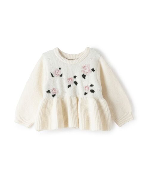 petit main / プティマイン ニット・セーター | 【フワモチット/リンク】お花パールニット | 詳細4