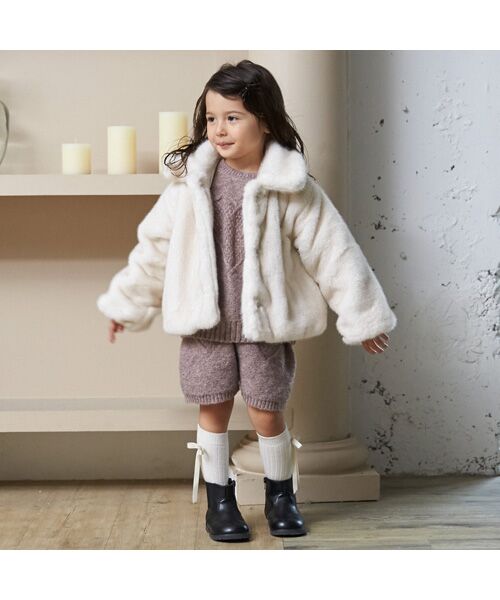 petit main / プティマイン その他アウター | 【リンク】フェイクファージャケット | 詳細5